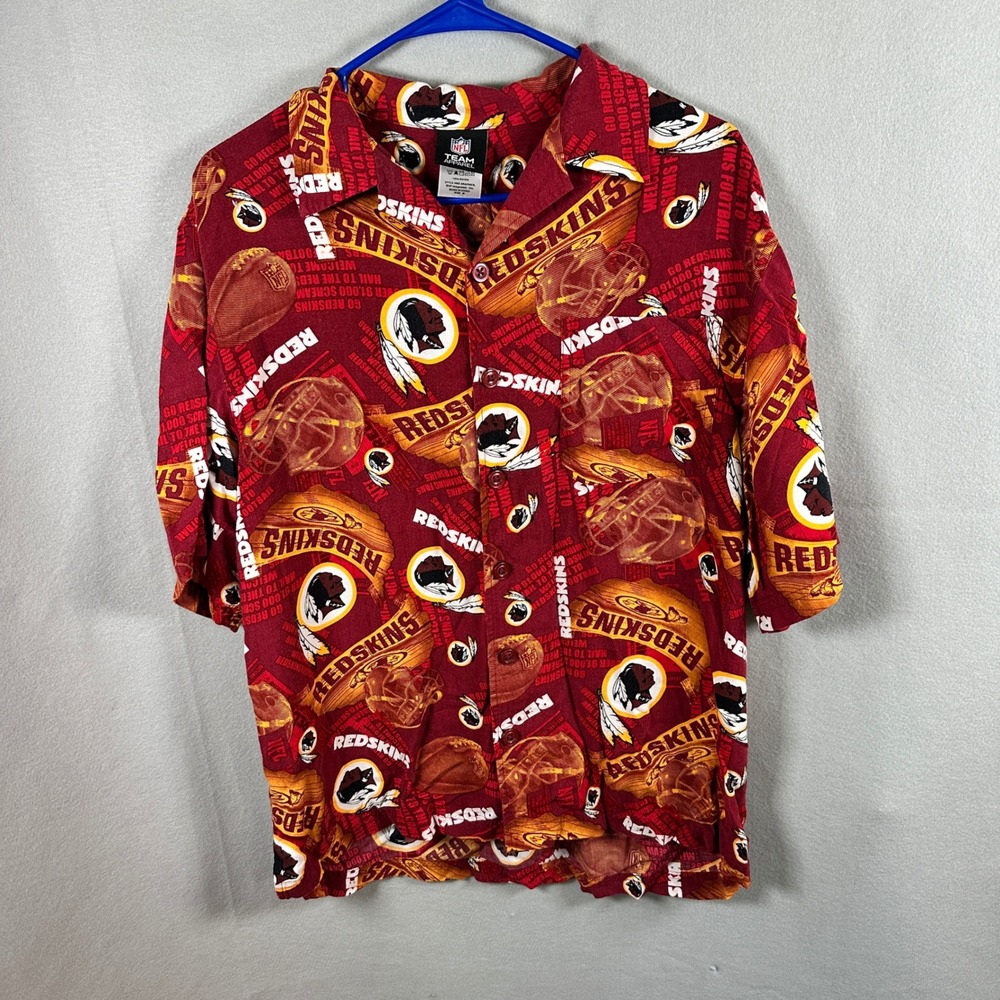 NFL Team Apparel Shirt Men M  Washington Redskins Hawaiian Sport Gorpcore Summer